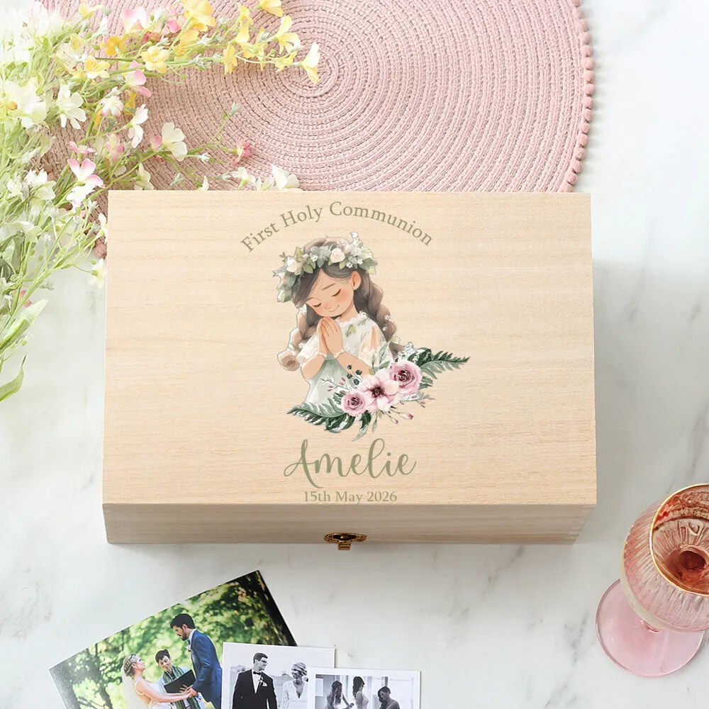 Caja de recuerdos personalizada para bautizo de bebé, regalo de ceremonia - imagen 4