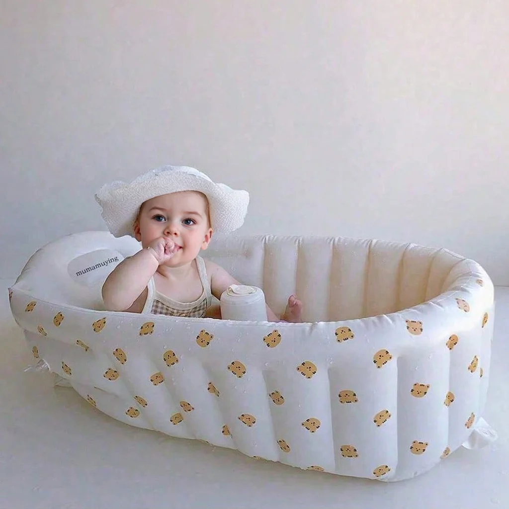 Bañera inflable portátil para bebé con soporte lumbar - imagen 4