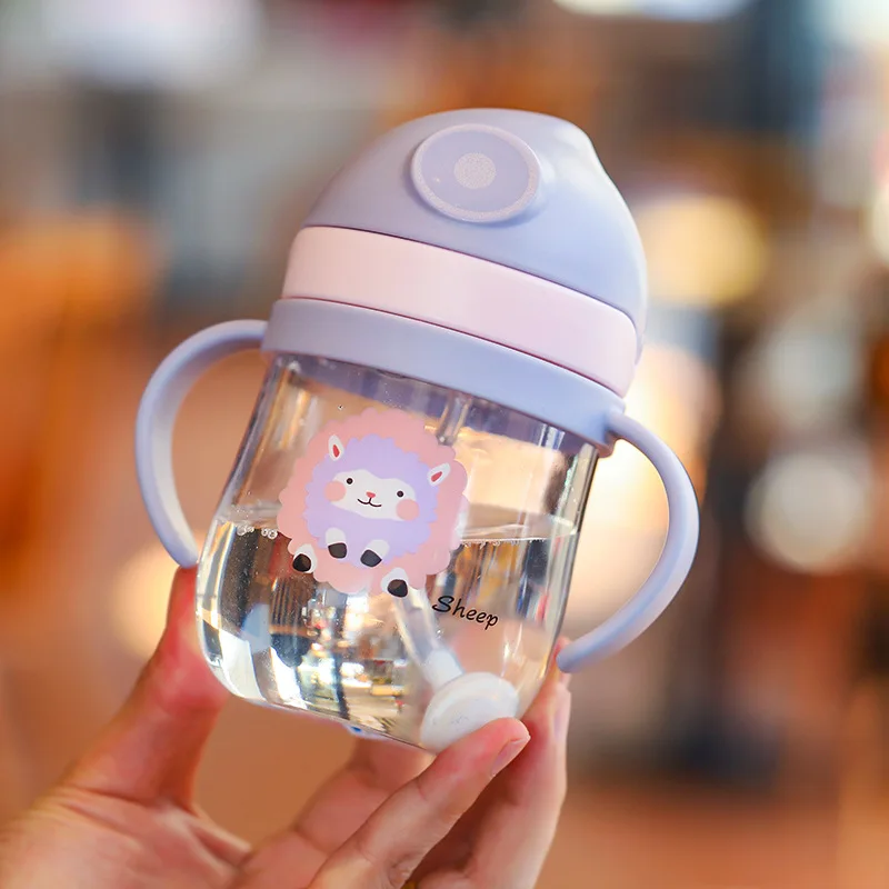 Taza infantil con pajita y asa de transporte