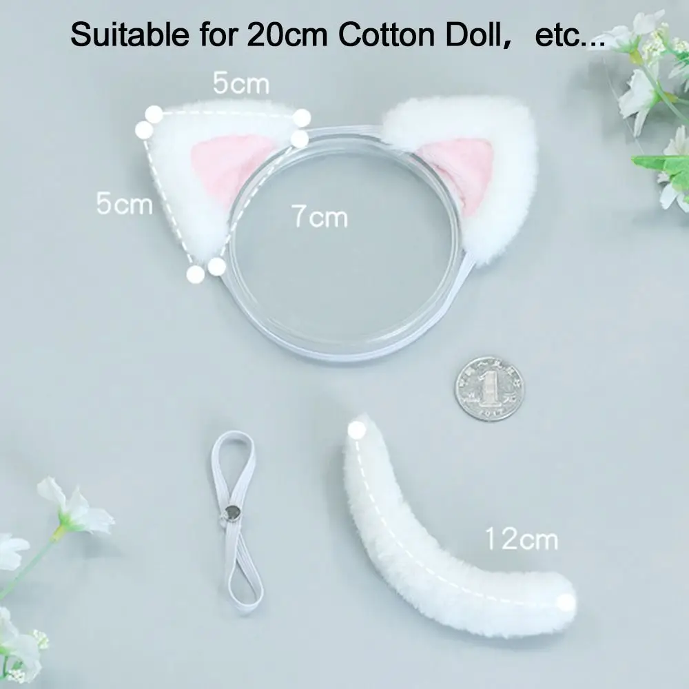 Diadema de felpa con orejas de gato – Decoración de cabello para muñecas - imagen 3