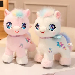 Peluche unicornio rosa y blanco suave con alas arcoíris