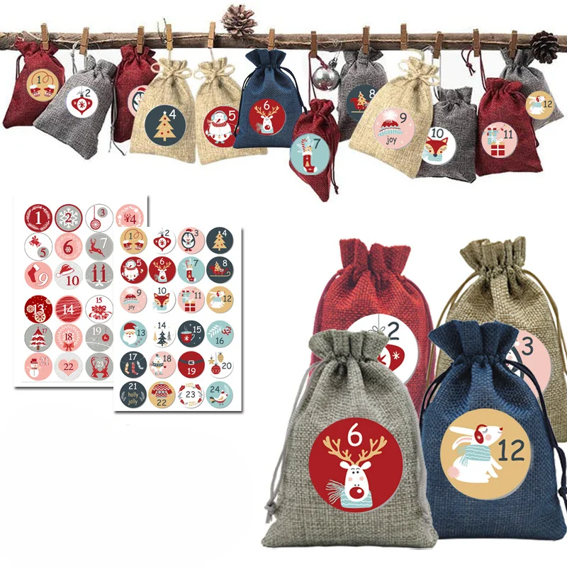 Pegatinas digitales navideñas de sello redondo para manualidades - imagen 5