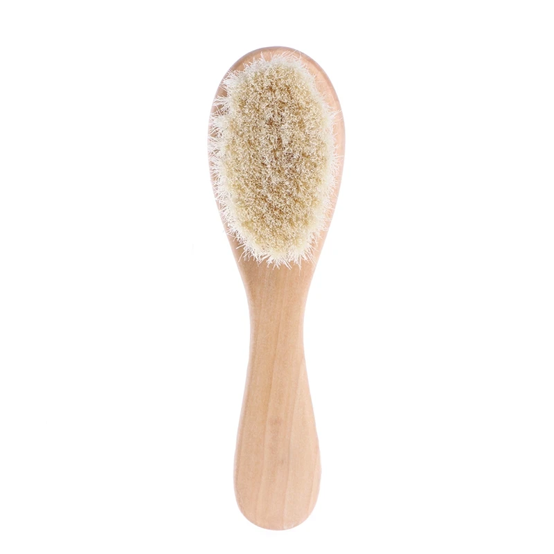 Cepillo massageador de madera natural para bebé con peine integrado