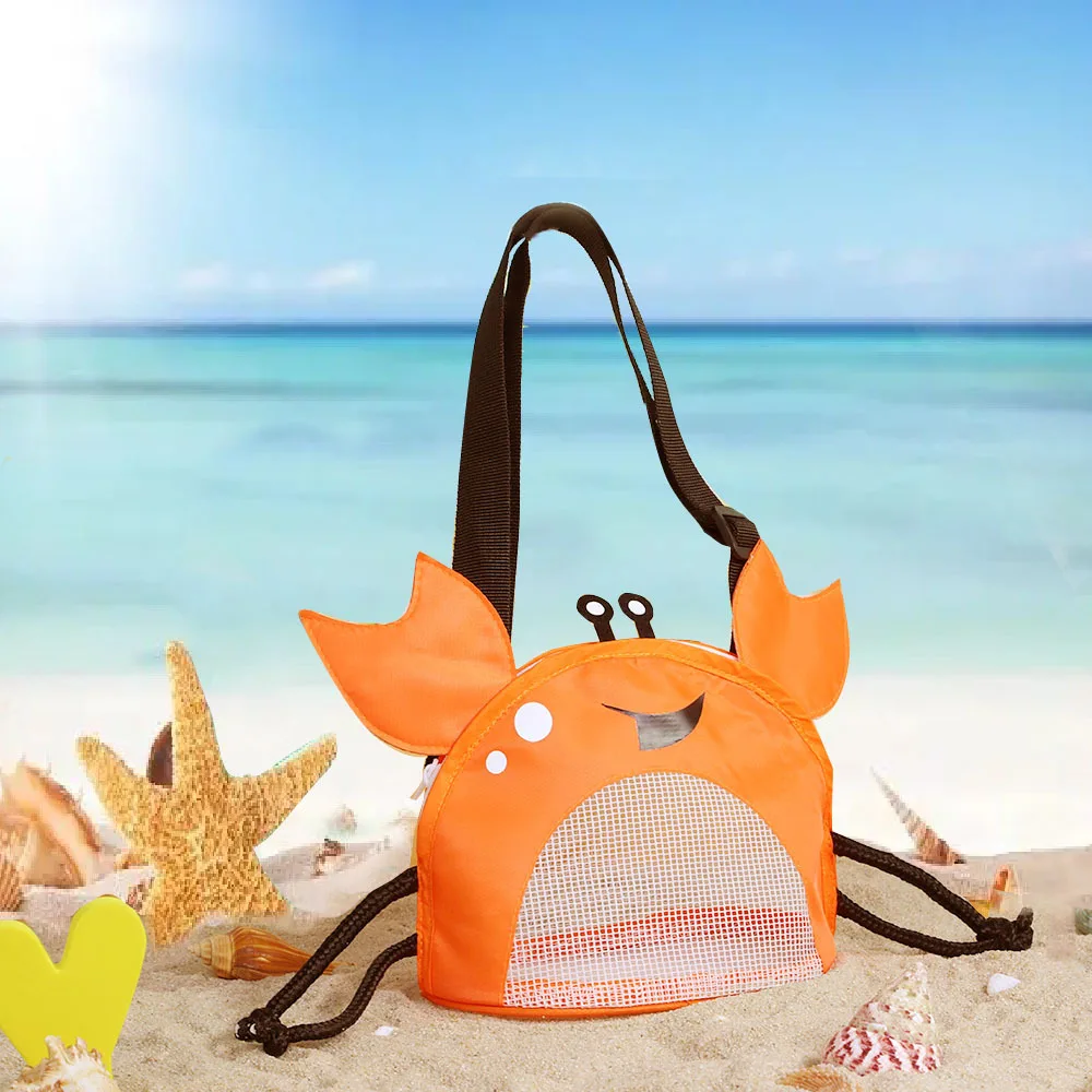 Bolsa de malla de playa para niños con cangrejo y conchas - imagen 3