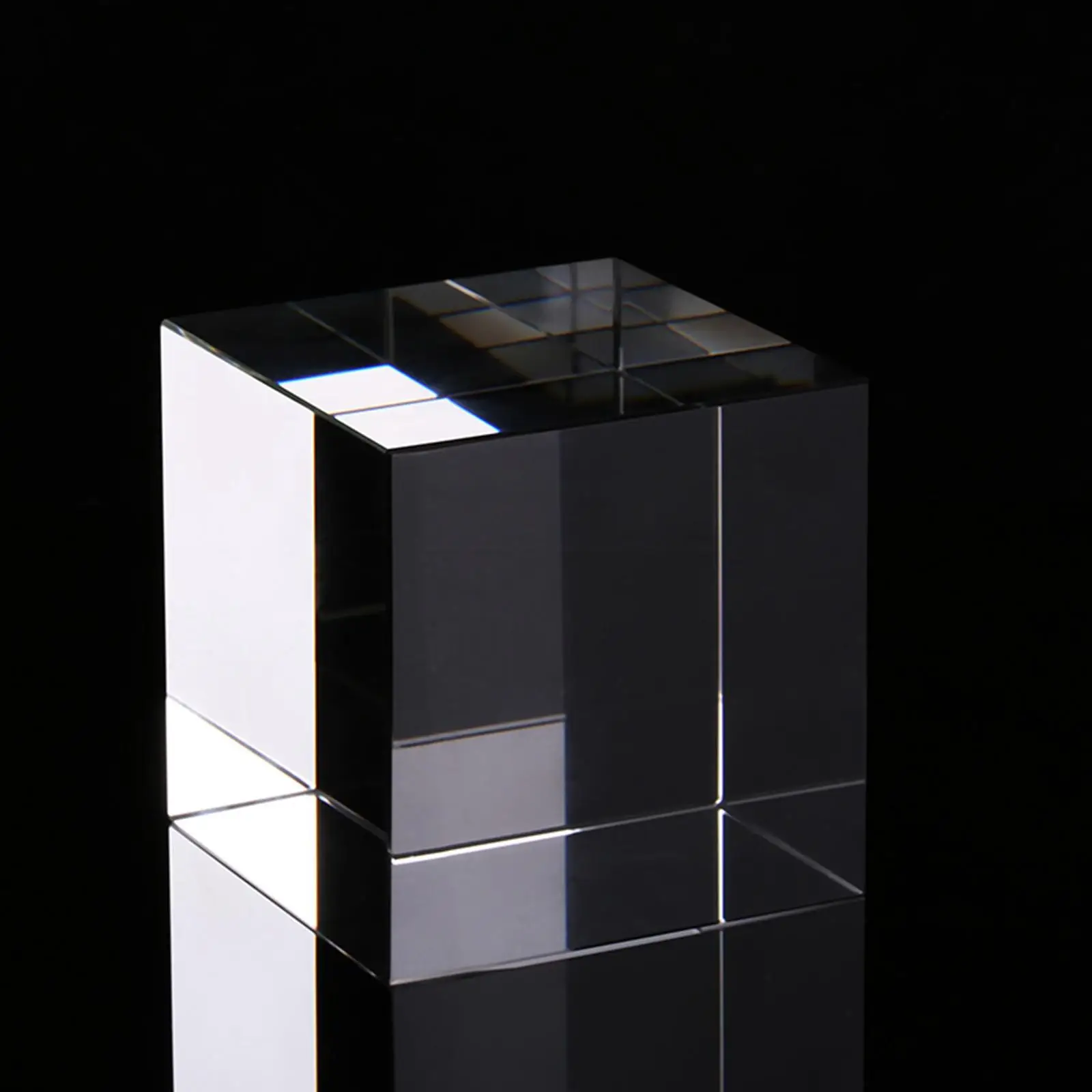 Prisma de cristal cúbico transparente para decoración de escritorio - imagen 2