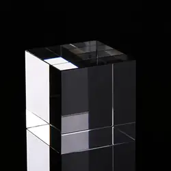 Prisma de cristal cúbico transparente para decoración de escritorio
