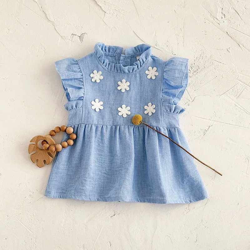 MILANCEL vestido otoñal para bebé con flores y mangas de volante - imagen 2