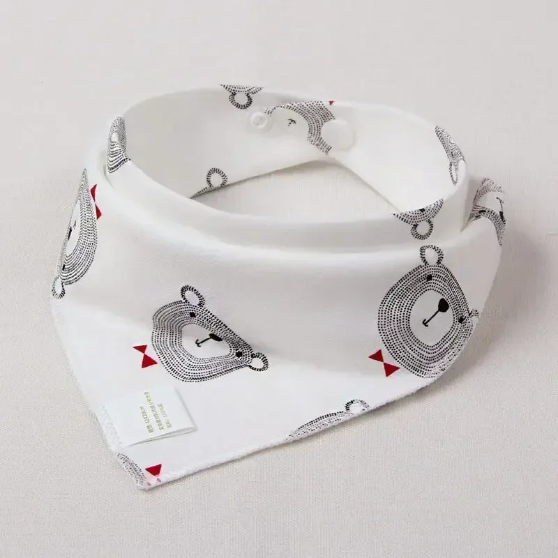 Babero bandana triangular de algodón para bebé – Estampado animal