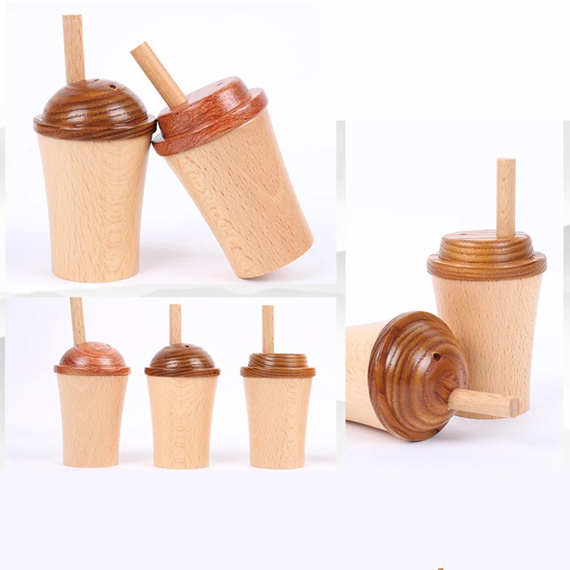 Portapalillos de madera con diseño taza para palillos - imagen 2