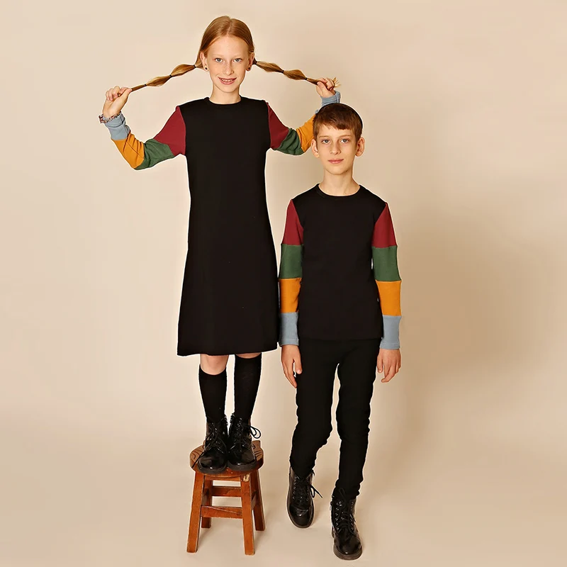 Vestido de algodón con manga de gofre para niña – Invierno - imagen 5