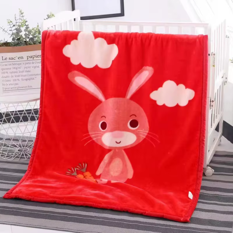 Manta bebé felpa suave doble capa – Cálida siesta invernal con estampados