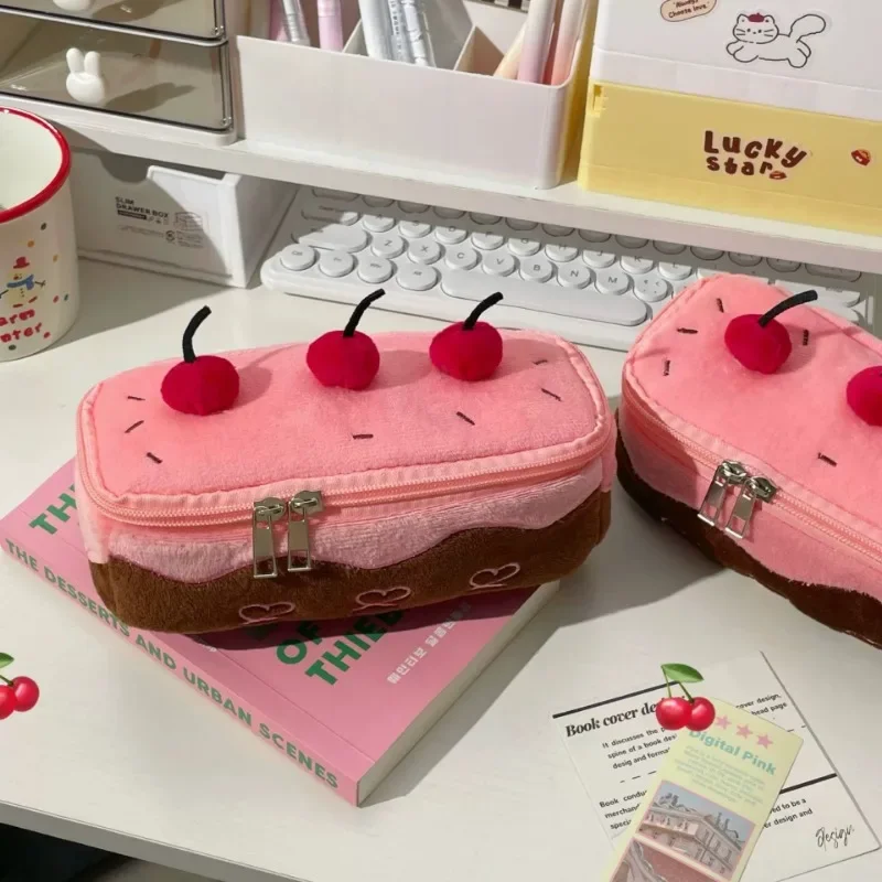 Estuche de lápices de cereza para niños – bolsa escolar - imagen 3