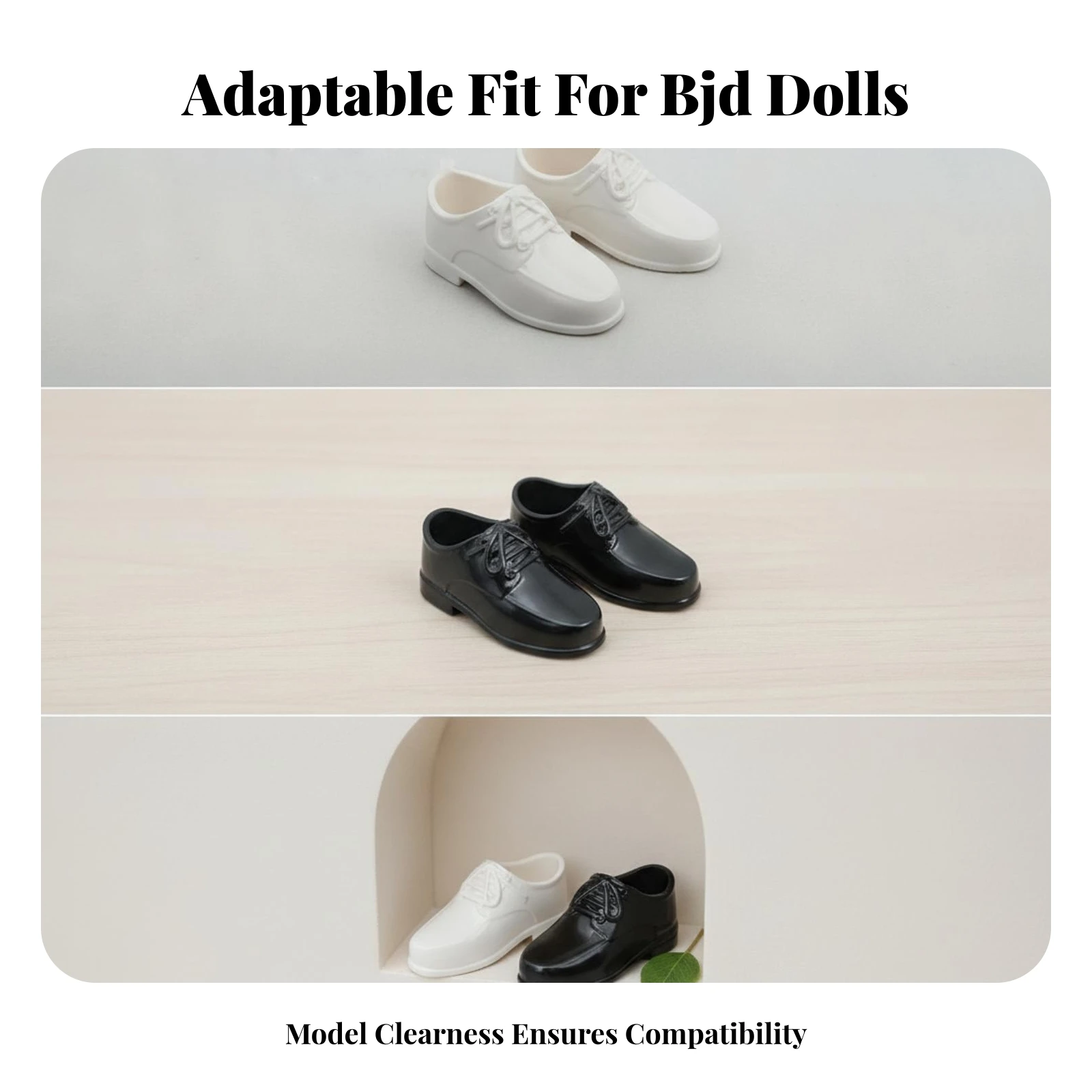 Zapatos para muñecas BJD de tacón bajo con suela moldeada