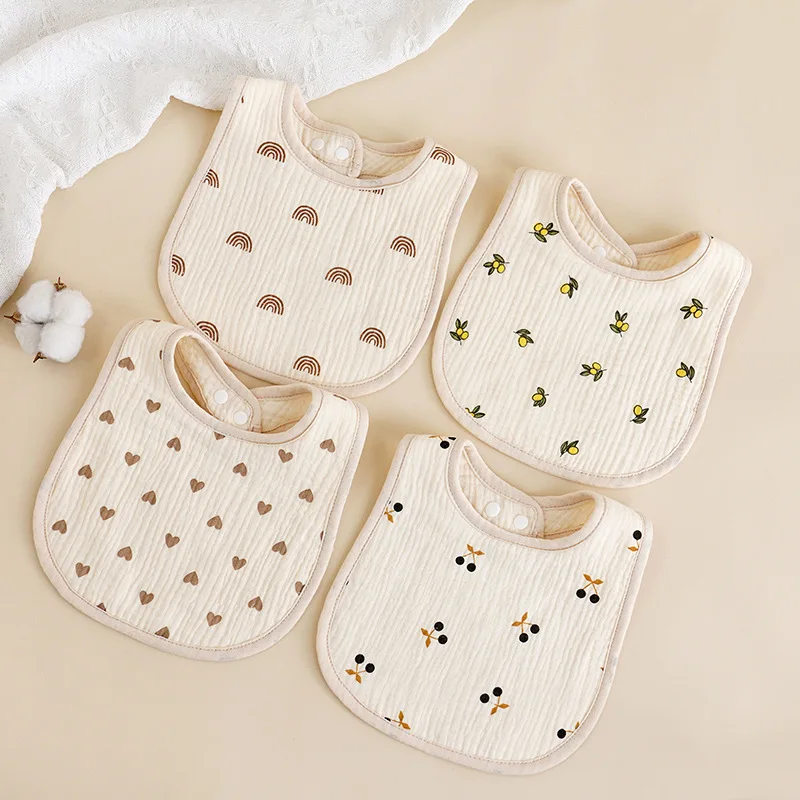 Babero de algodón suave para bebé con estampado infantil adorable - imagen 3