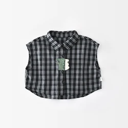 Milancel blusa sin mangas de cuadros para bebé en verano