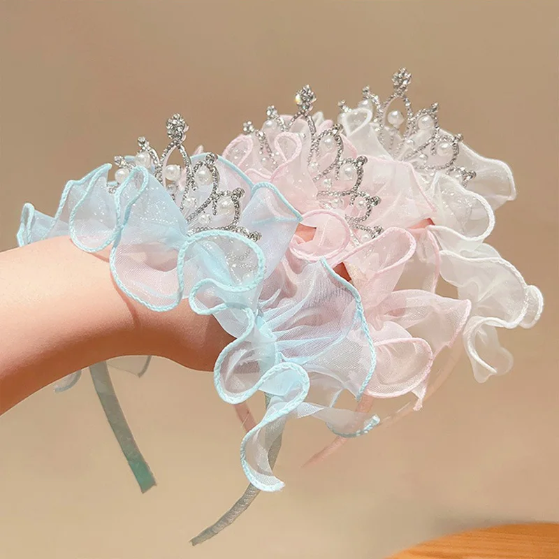 Diadema princesa con perlas y diamantes de imitación para niña - imagen 5