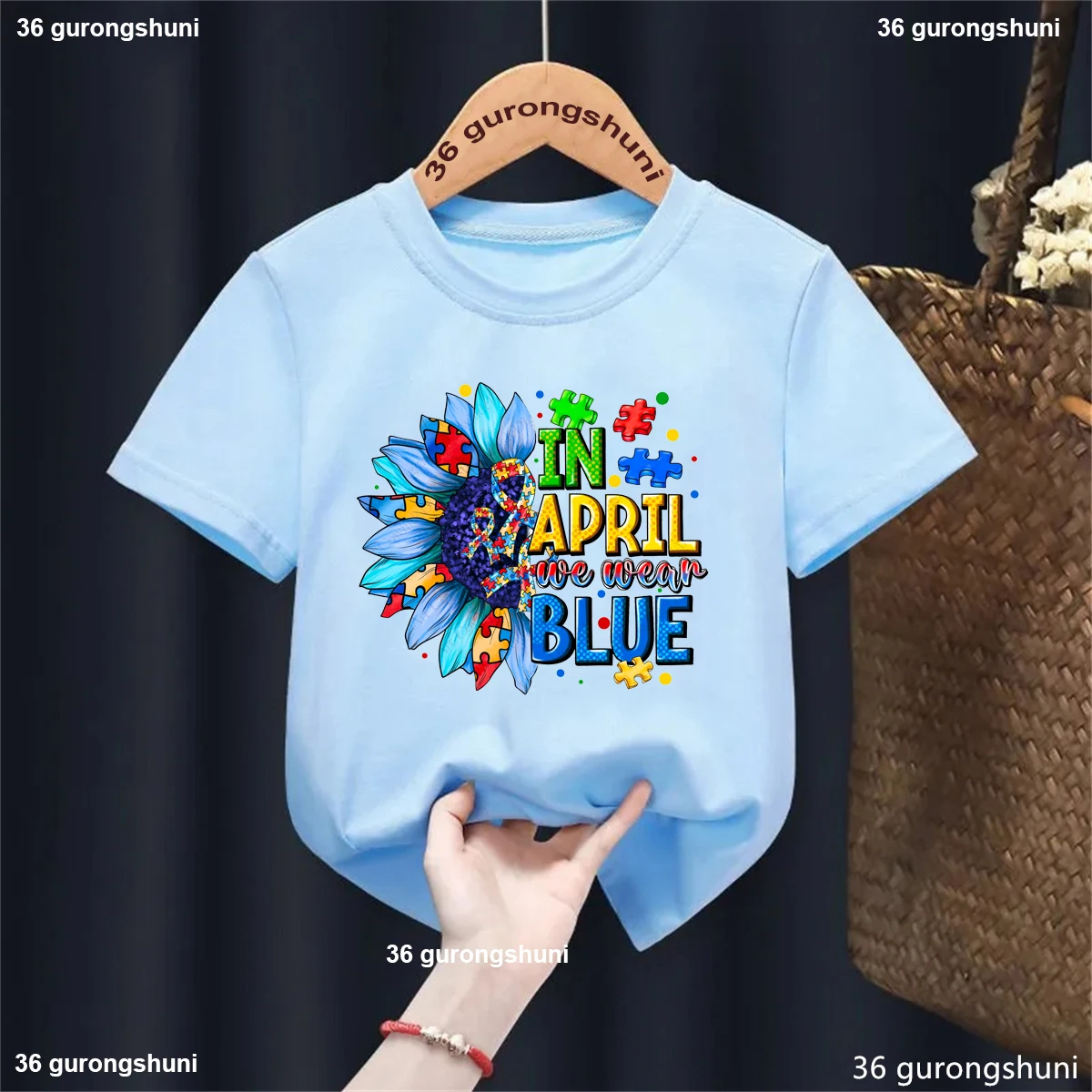 Camiseta para niño autismo con estampado de dinosaurio - imagen 3