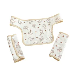 Babero de algodón gasa multicapa con cubre hombros ajustable para bebé