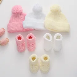 Gorro de punto con pompón para bebé de algodón suave