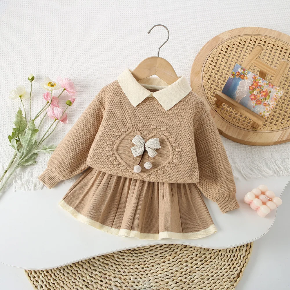 MILANCEL Conjunto de suéter de otoño para niños 9M-5T con falda - imagen 2