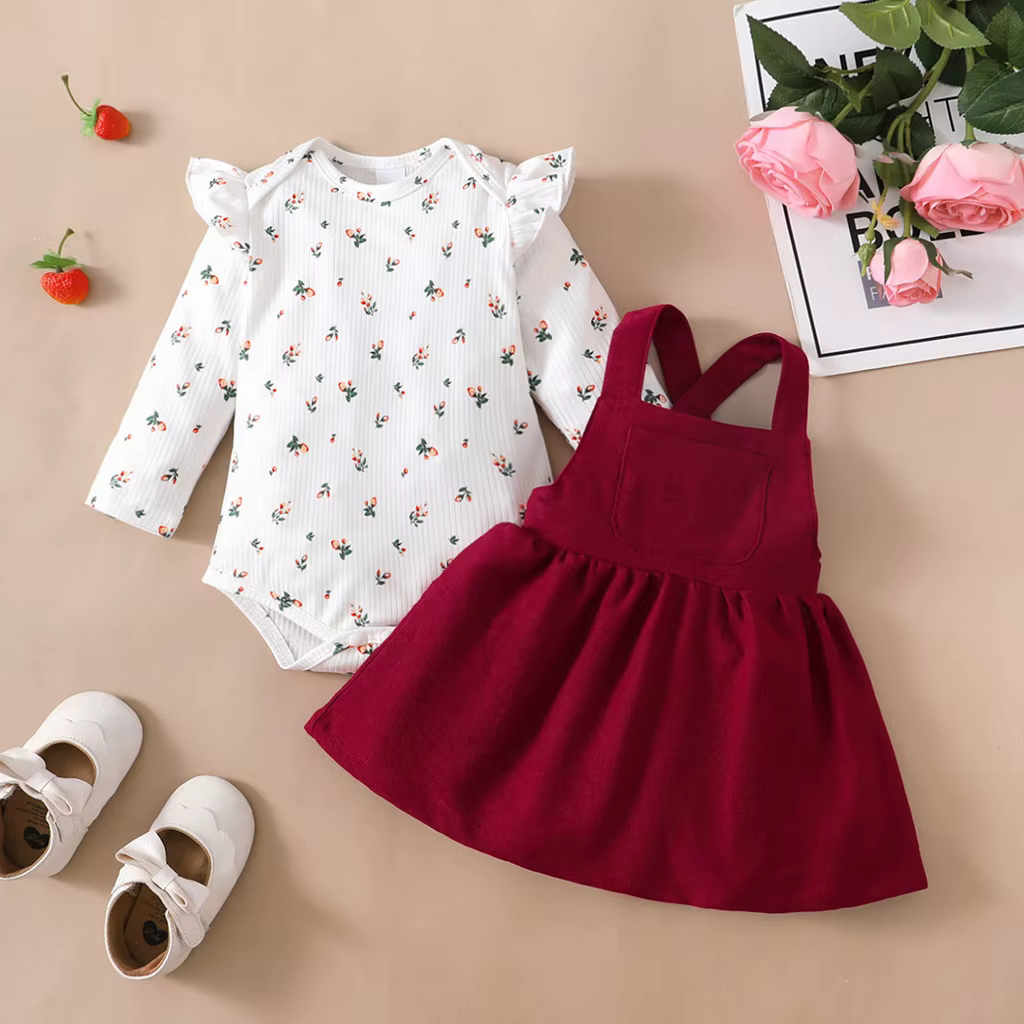 Vestido de princessa rojo para bebé