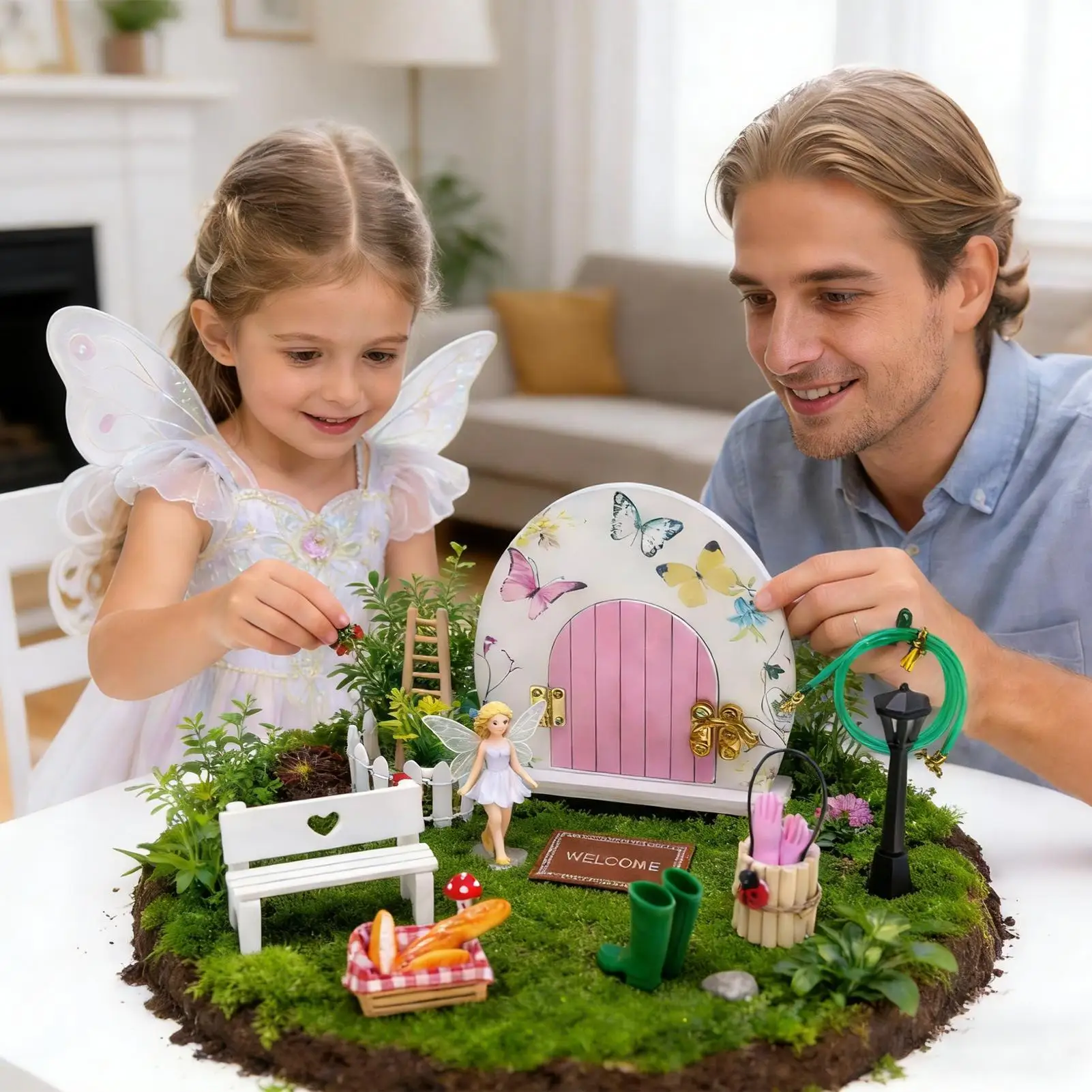 Puerta de hadas en miniatura para terrario, decoración infantil - imagen 3