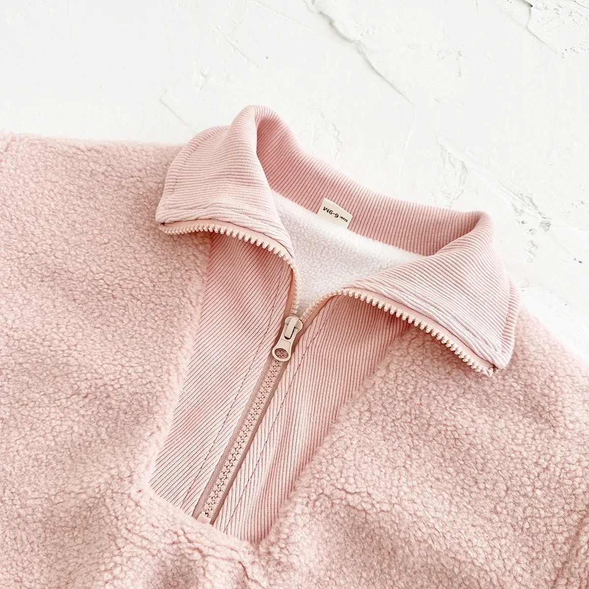 Sudadera con capucha de lana y cuello simulado para bebé - imagen 3