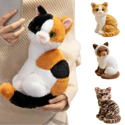 Peluche de gato gris y naranja de dibujos animados, suave y decorativo