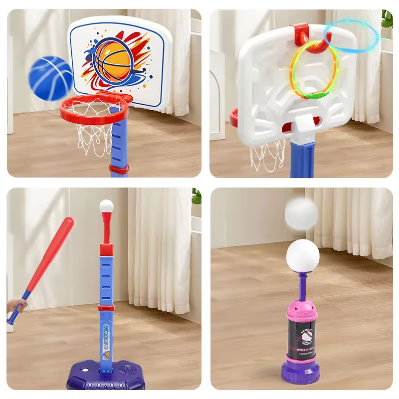 Juego de aro baloncesto ajustable para niños: lanzador portátil - imagen 4