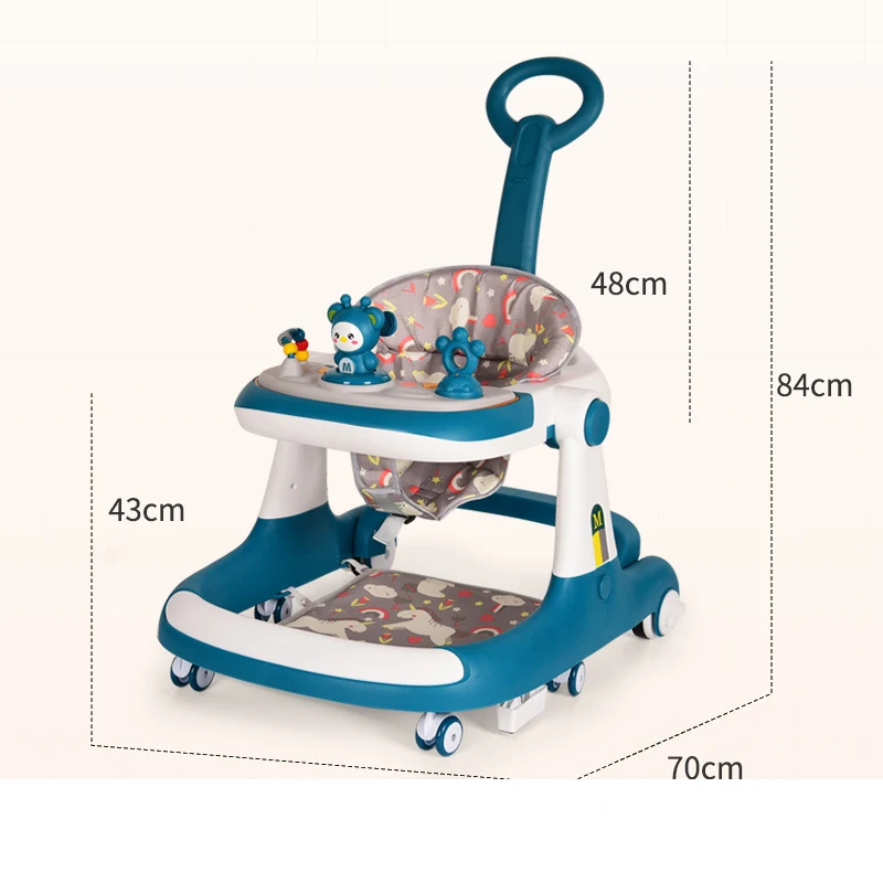 Andador de bebé antideslizante con música y asiento plegable - imagen 3