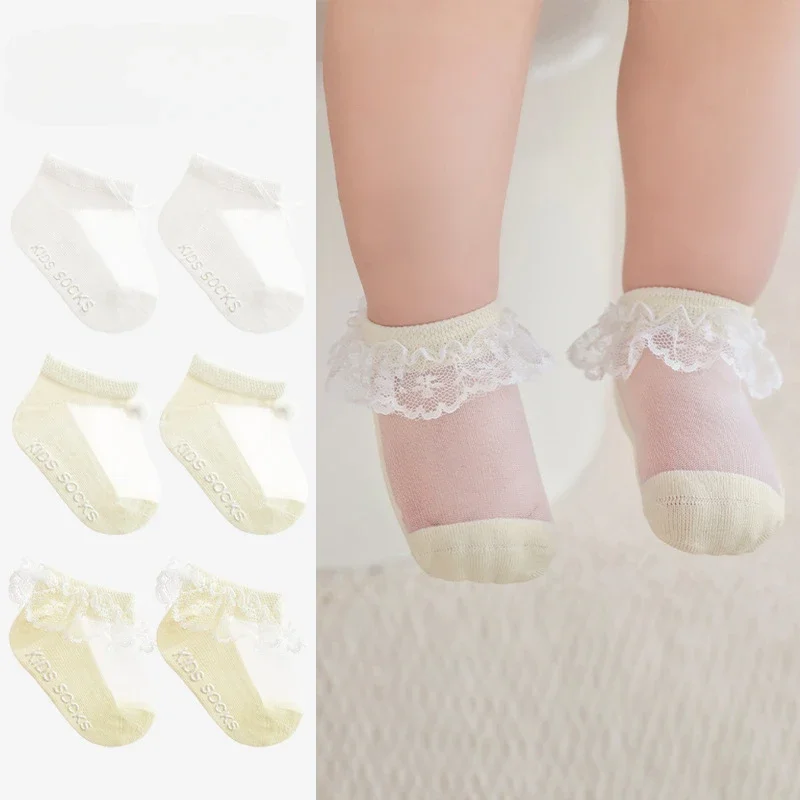 Calcetines de encaje para bebé – Algodón peinado suave - imagen 3