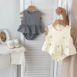 MILANCEL conjunto bebé lino algodón sudadera pantalón corto niña