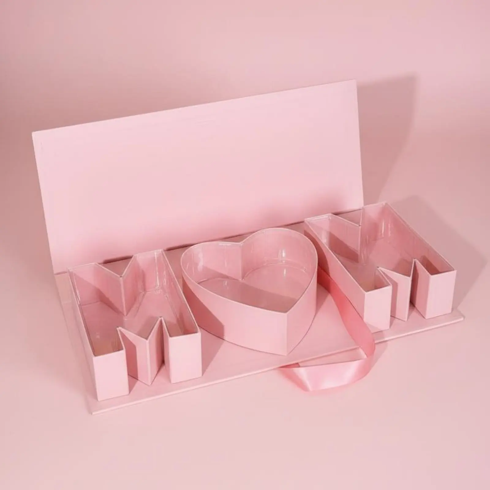 Caja de regalo para el Día de la Madre floral elegante con cinta - imagen 5