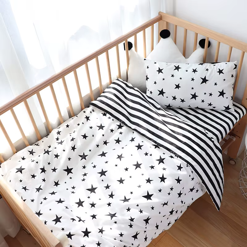 Juego de cama bebé recién nacido con diseño estrella – Algodón puro - imagen 4