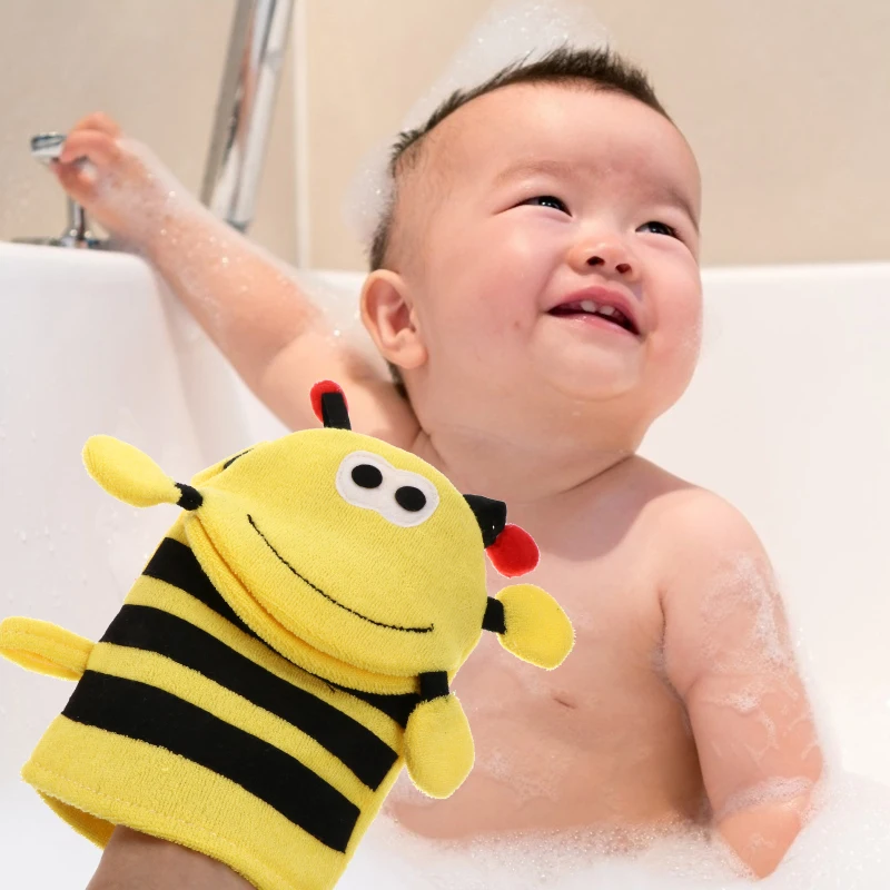 Guante de baño con diseño de oso coreano
