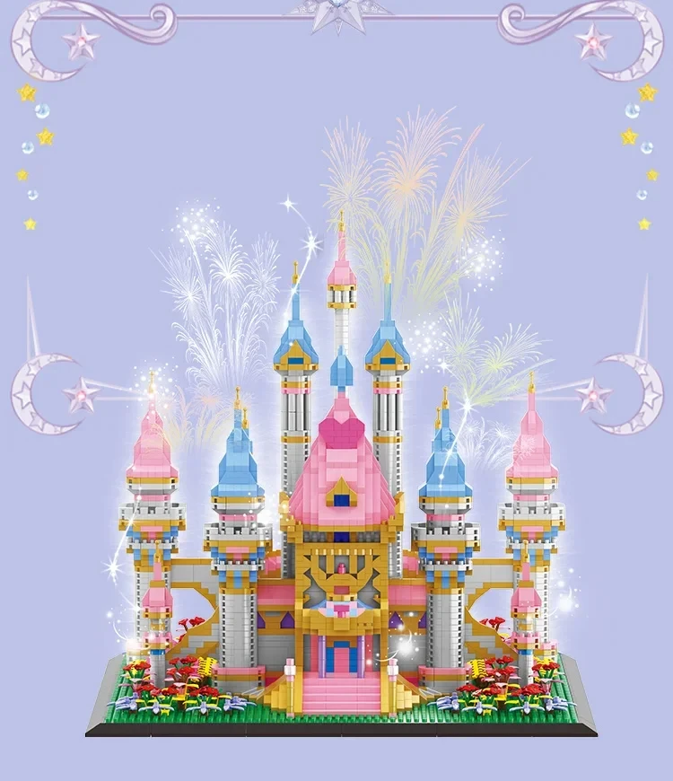 Bloques de construcción castillo rosa de princesa para niñas - imagen 2