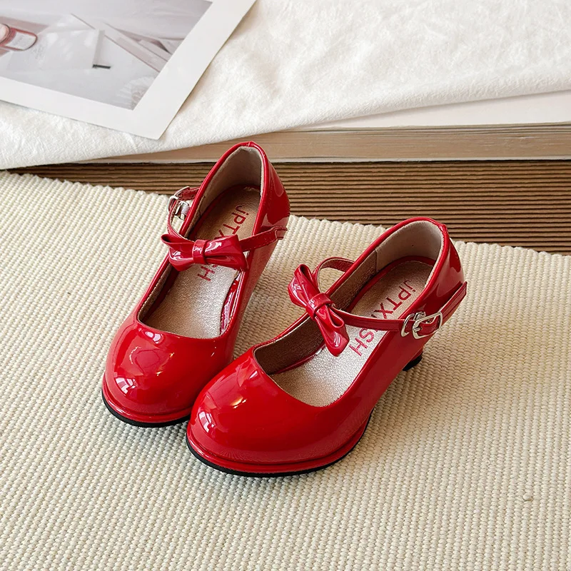 Zapatos de tacón alto de cuero antideslizantes para niña - imagen 3