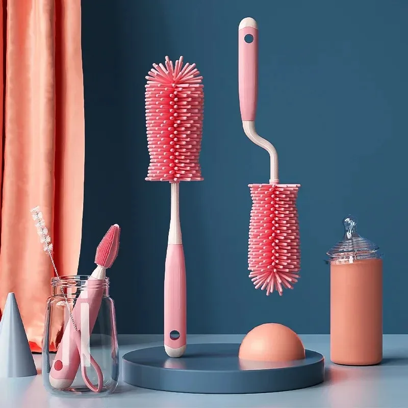 Cepillo de biberones silicona 360º para pajitas y chupetes - imagen 2