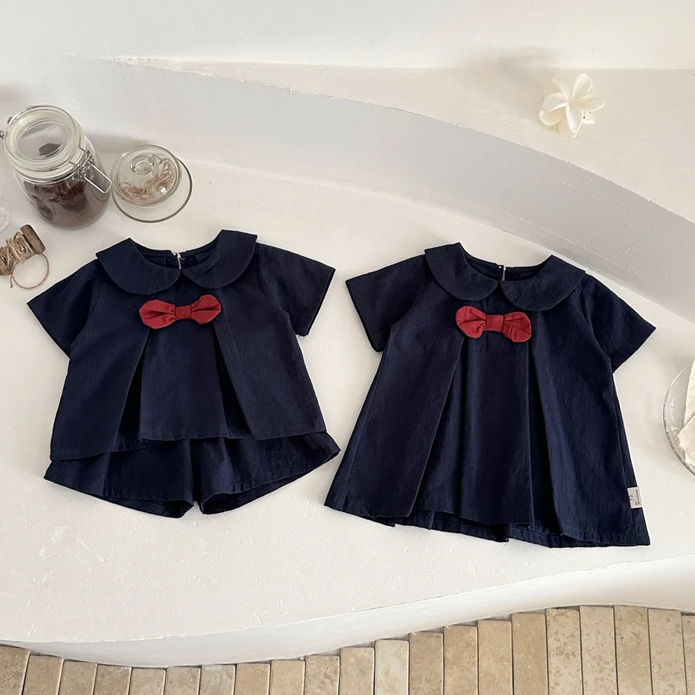 MILANCEL vestido de bebé verano preppy color liso ligero para niña - imagen 5