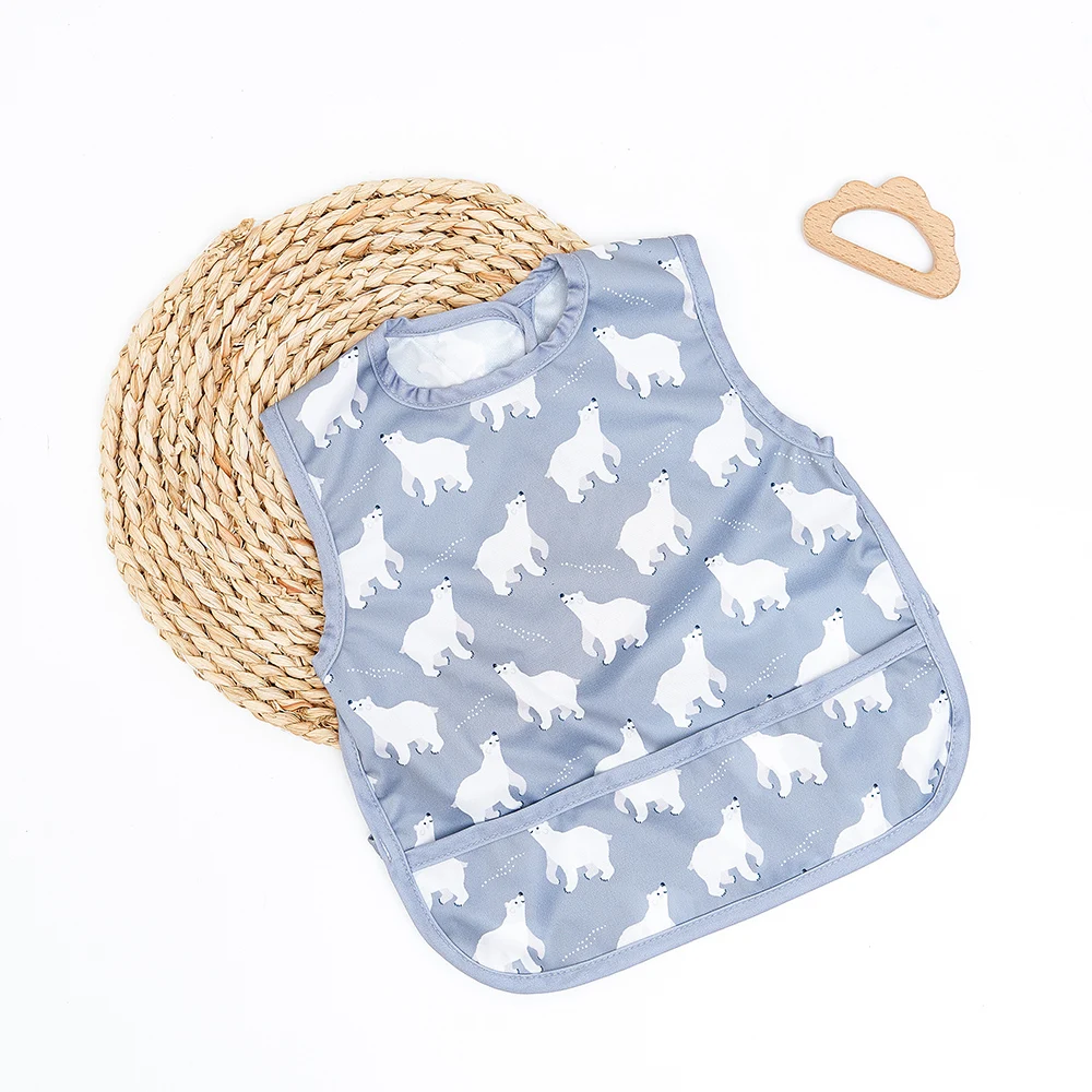 HappyFlute Babero impermeable reutilizable con bolsillo estampado - imagen 5