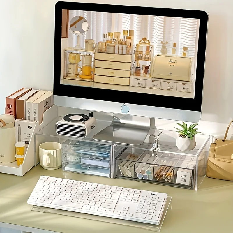 Soporte para teclado acrílico transparente ergonómico inclinable - imagen 4