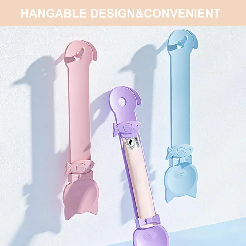 Cuchara dispensadora tiras de comida para gatos con mango largo