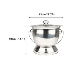 Orinal portátil de acero inoxidable con tapa para noche fácil limpieza