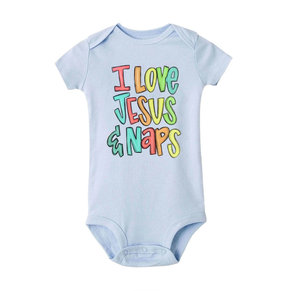 Body I Love Jesus & Naps – Pelele religioso para bebé - imagen 2