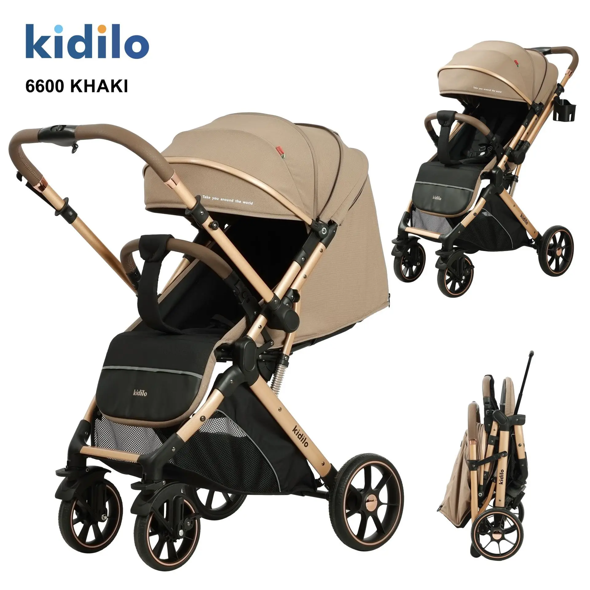 Cochecito bidireccional Kidilo ligero y plegable para recién nacidos - imagen 3
