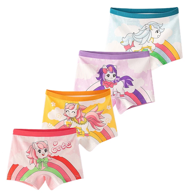 Braguitas niña de algodón estampado arco iris y unicornio - imagen 5