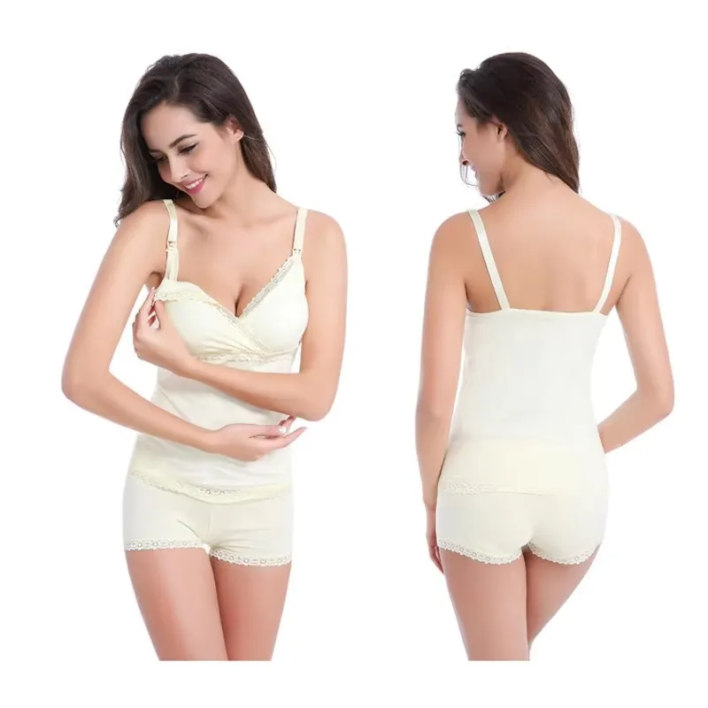 Conjunto posparto: sujetador de lactancia para dormir y shorts - imagen 2