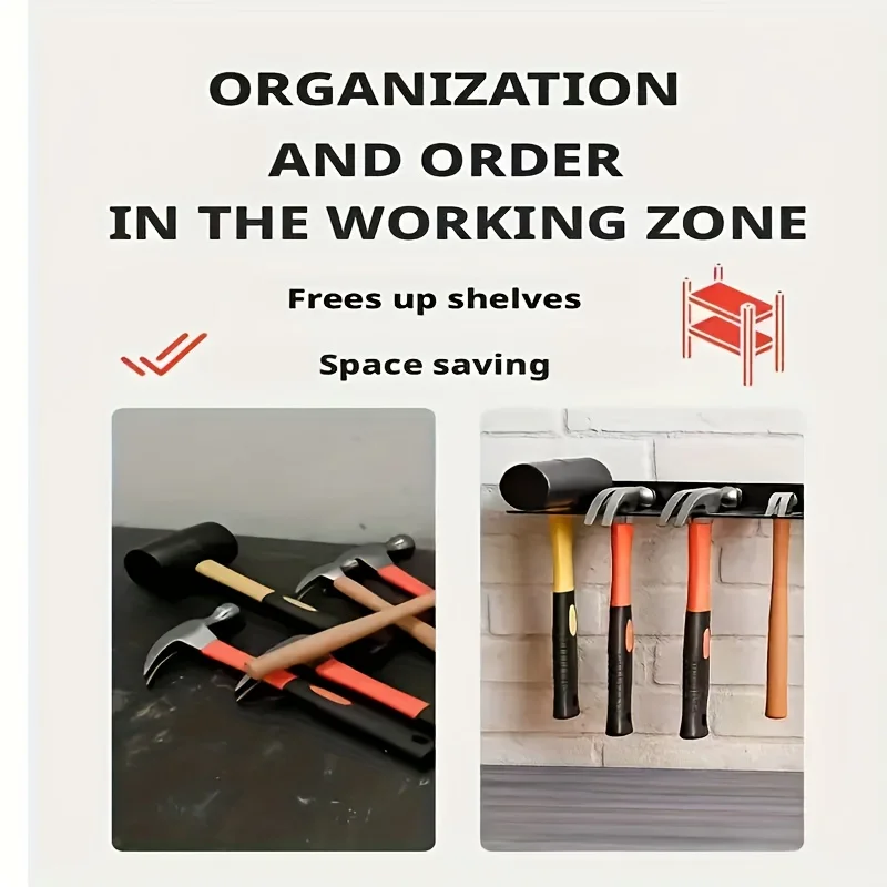Organizador para llaves de pared con soporte metálico y martillo - imagen 5