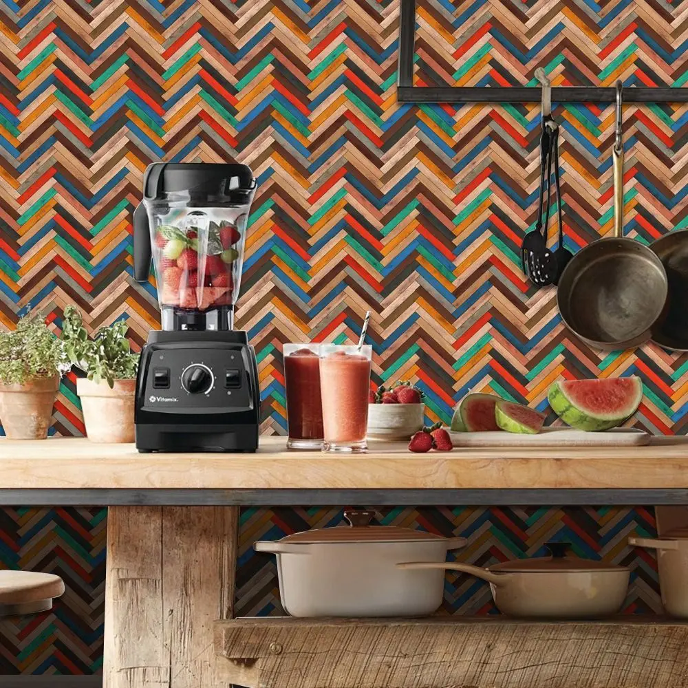 Papel pintado autoadhesivo para casa de muñecas con madera simulada - imagen 5