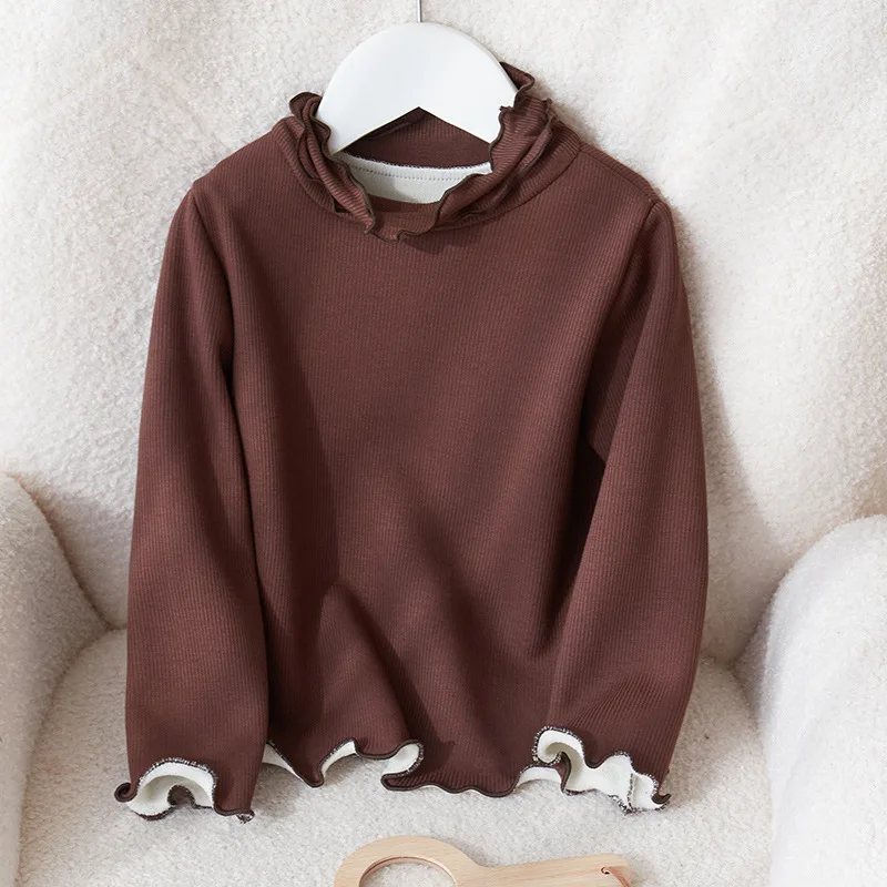 Jersey acolchado de invierno para niña, manga larga cálida suave